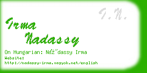 irma nadassy business card